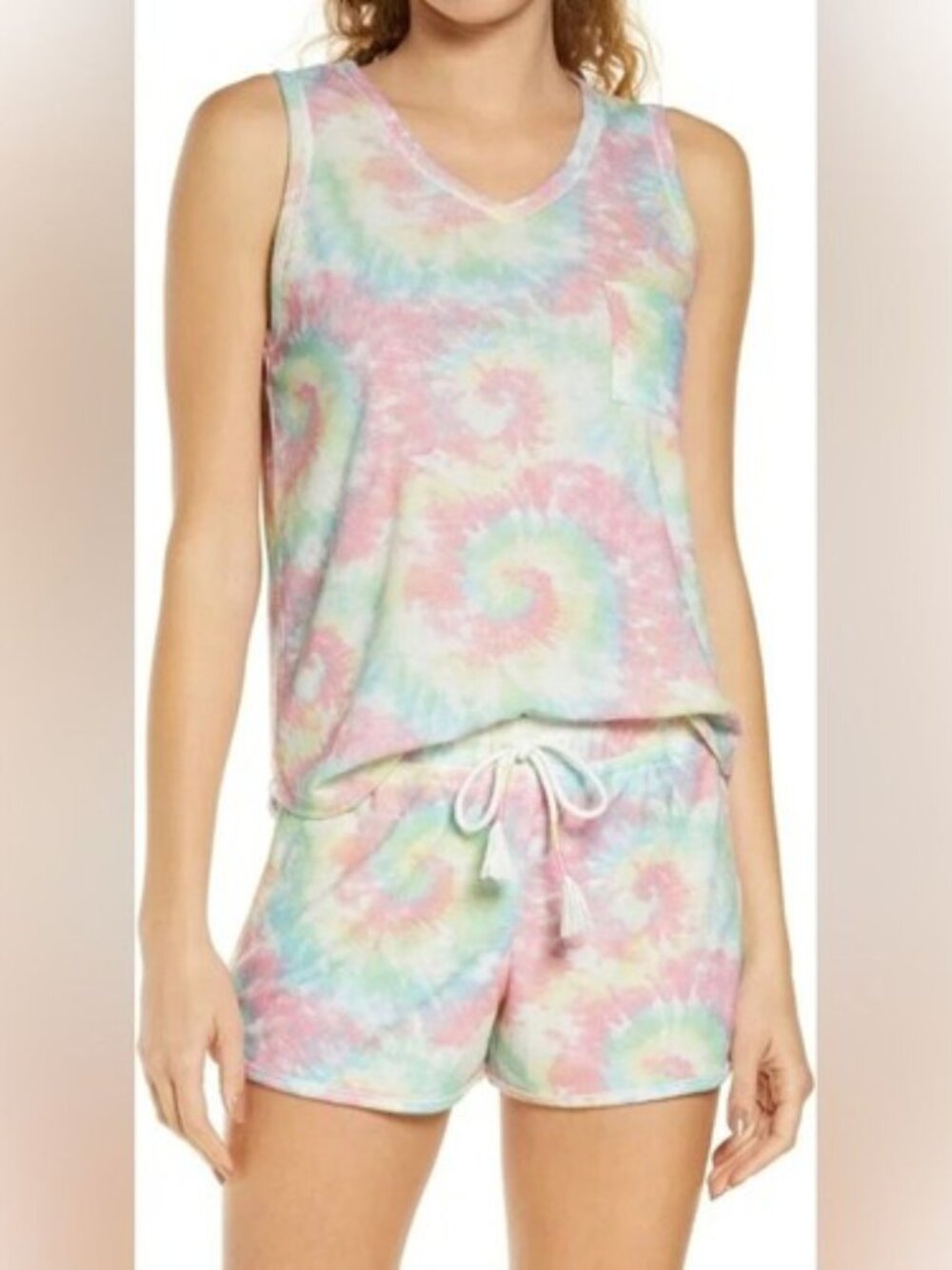 NEW Nordstrom Emerson Road Lullaby Tie Dye Tank Short Pajama Set SZ M